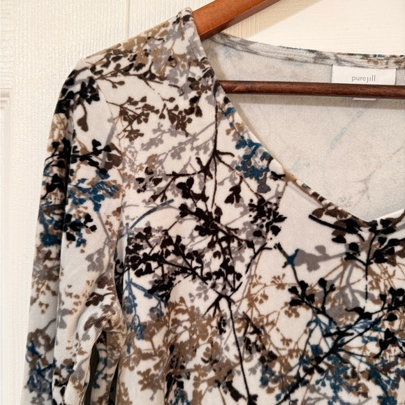 Pure Jill J. Jill Women’s Stretch Soft Velour Tunic Blouse Multicolor Floral XS - Picture 8 of 13